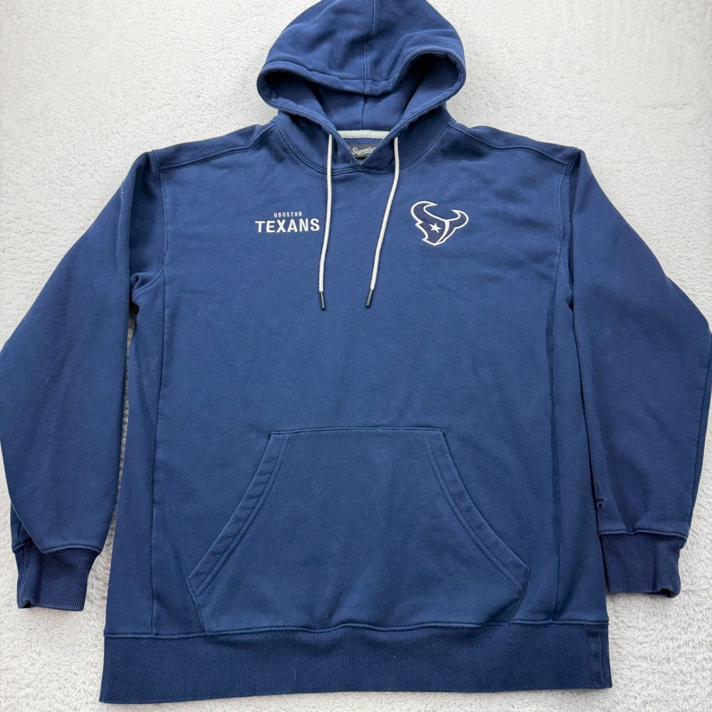 Fanatics Signature Houston‎ Texans NFL Hoodie Navy Blue Mens L Pullover Fleece